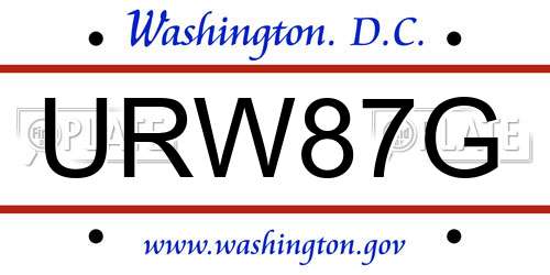 URW87G District Of Columbia License Plate
