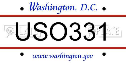USO331 District Of Columbia License Plate
