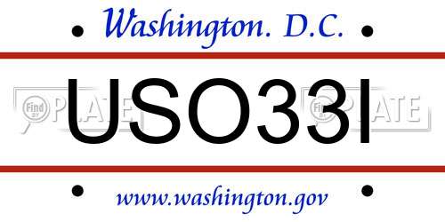 USO33I District Of Columbia License Plate