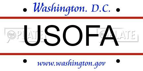 USOFA District Of Columbia License Plate
