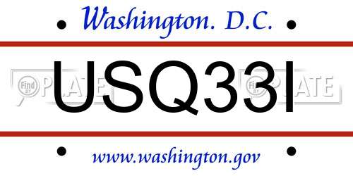USQ33I District Of Columbia License Plate