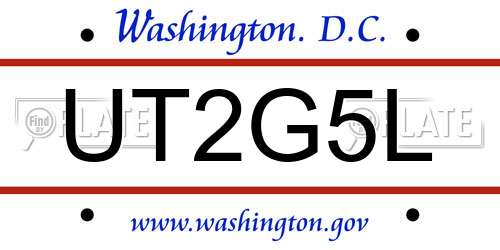UT2G5L District Of Columbia License Plate