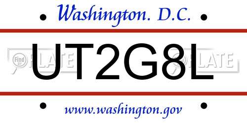UT2G8L District Of Columbia License Plate
