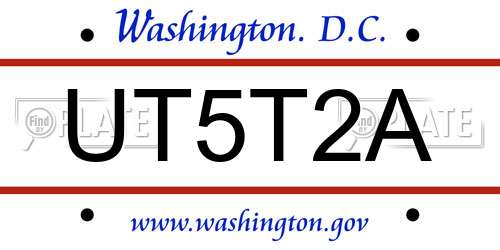 UT5T2A District Of Columbia License Plate