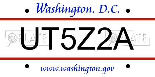 UT5Z2A District Of Columbia License Plate