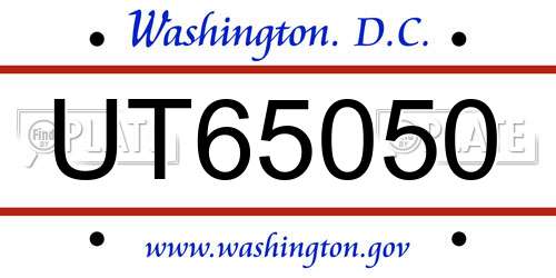 UT65050 District Of Columbia License Plate