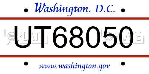 UT68050 District Of Columbia License Plate