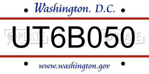 UT6B050 District Of Columbia License Plate