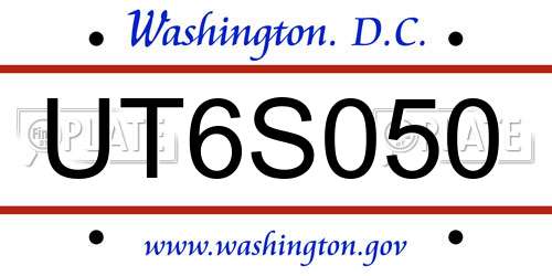 UT6S050 District Of Columbia License Plate
