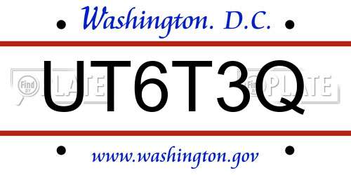 UT6T3Q District Of Columbia License Plate
