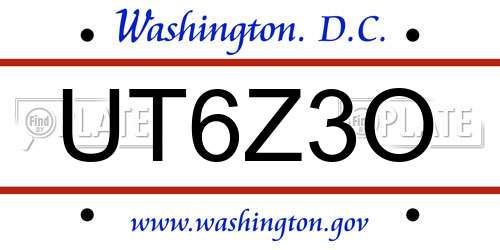 UT6Z3O District Of Columbia License Plate