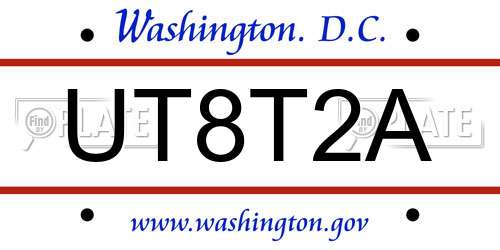 UT8T2A District Of Columbia License Plate