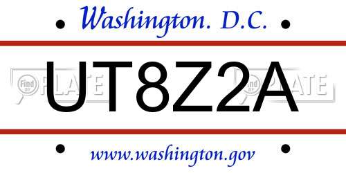 UT8Z2A District Of Columbia License Plate