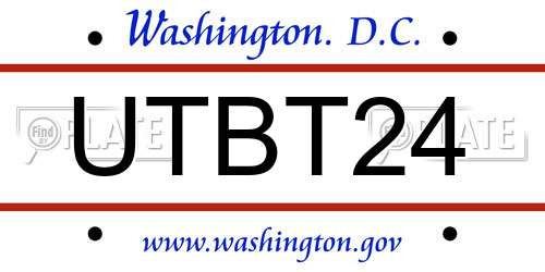 UTBT24 District Of Columbia License Plate
