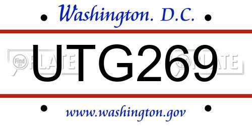 UTG269 District Of Columbia License Plate