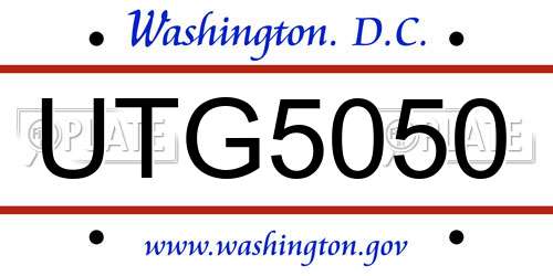 UTG5050 District Of Columbia License Plate