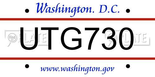 UTG730 District Of Columbia License Plate