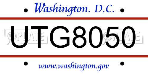 UTG8050 District Of Columbia License Plate