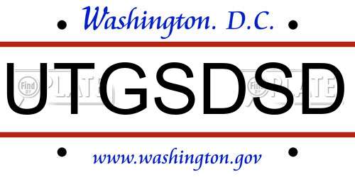 UTGSDSD District Of Columbia License Plate