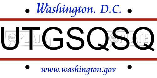 UTGSQSQ District Of Columbia License Plate