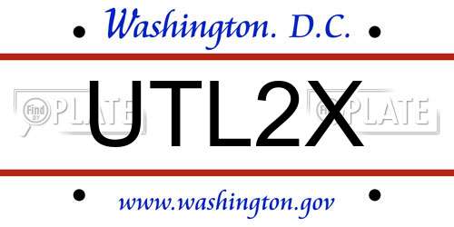 UTL2X District Of Columbia License Plate