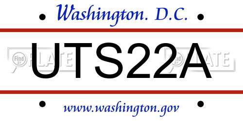 UTS22A District Of Columbia License Plate