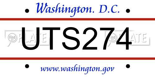 UTS274 District Of Columbia License Plate