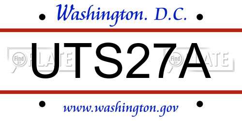UTS27A District Of Columbia License Plate