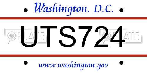 UTS724 District Of Columbia License Plate
