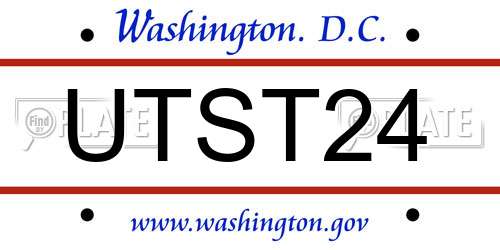 UTST24 District Of Columbia License Plate