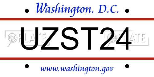 UZST24 District Of Columbia License Plate
