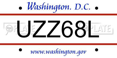 UZZ68L District Of Columbia License Plate