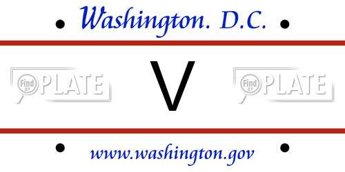 V District Of Columbia License Plate