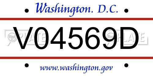 V04569D District Of Columbia License Plate