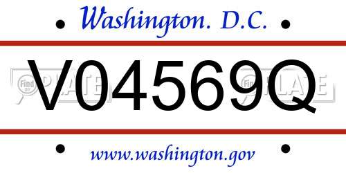V04569Q District Of Columbia License Plate