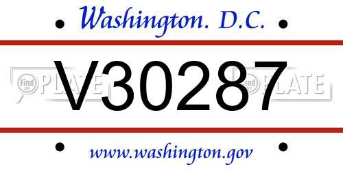 V30287 District Of Columbia License Plate