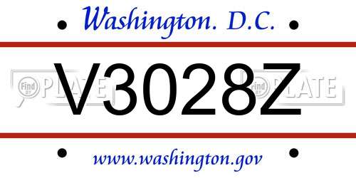 V3028Z District Of Columbia License Plate