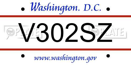 V302SZ District Of Columbia License Plate
