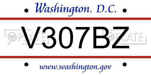 V307BZ District Of Columbia License Plate