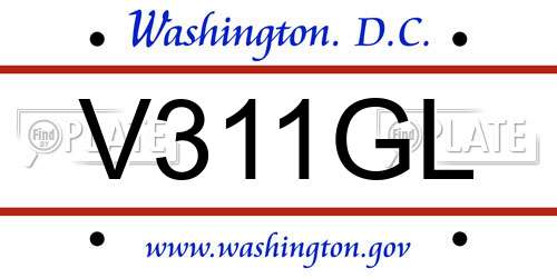 V311GL District Of Columbia License Plate