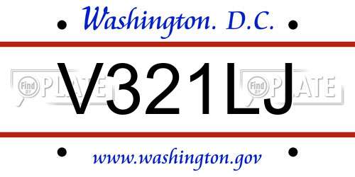 V321LJ District Of Columbia License Plate