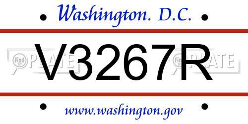 V3267R District Of Columbia License Plate