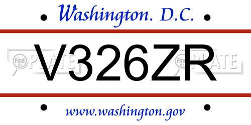 V326ZR District Of Columbia License Plate