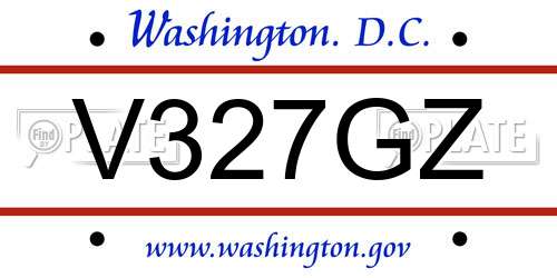V327GZ District Of Columbia License Plate