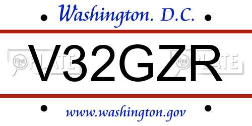 V32GZR District Of Columbia License Plate