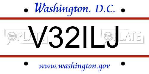 V32ILJ District Of Columbia License Plate