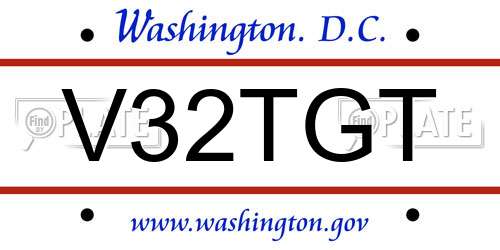 V32TGT District Of Columbia License Plate