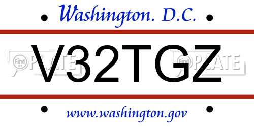 V32TGZ District Of Columbia License Plate