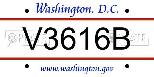V3616B District Of Columbia License Plate