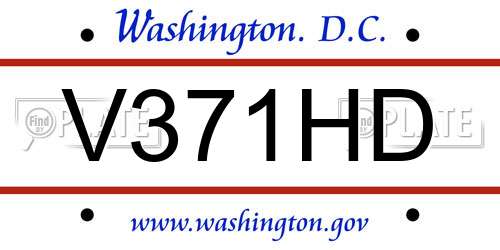 V371HD District Of Columbia License Plate